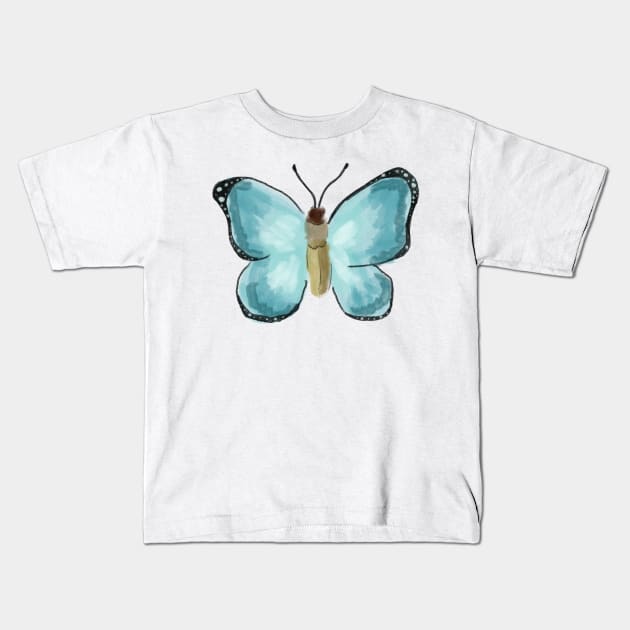 Butterfly Digital Art Kids T-Shirt by Lindseysdesigns